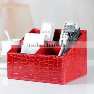 Wholesale Business Office Stationery, Black Luxury Leather Storage Boxes, Household Red Storage Box photo-4