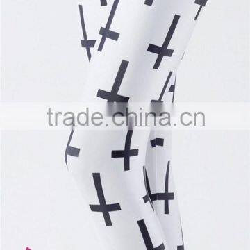 White Women sexy St Peter Cross Digital Printing fitness leggings Wholesale