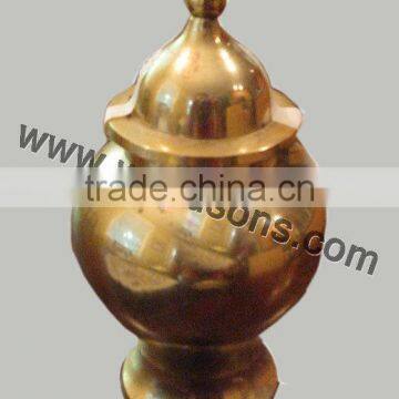 beautiful metal decorative urns for sales | brass plated rounded base urns