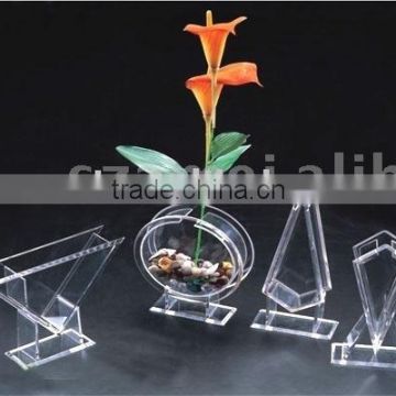 transparent acrylic heart shaped flower vase