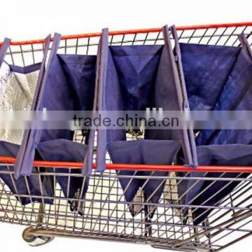 Insulated conveniently detachable shopping cart bag