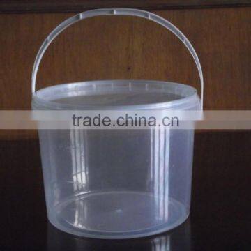 PP Plastic round pail with lid and handle Food grade bucket 6L high transparent pail