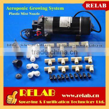 Low Pressure Plastic Nozzle and Graden Aeroponic Growing System