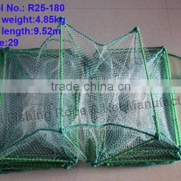 Manufacture folding fish trap with steel wire coated anti-rust PVC plastic tube