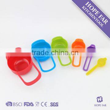 0600040 Nice Rainbow Color Plastic Measuring Spoon and Cup Set,measuring Tool Set photo-2