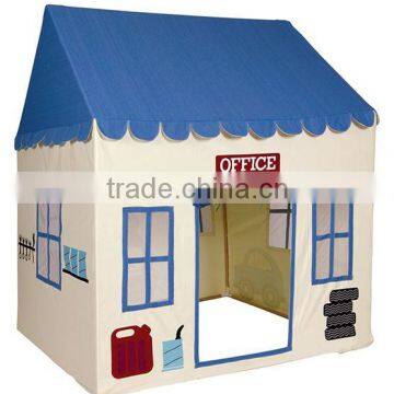 Wholesale OEM duty cotton canvas indoor wooden children toy house boy kids play tent house