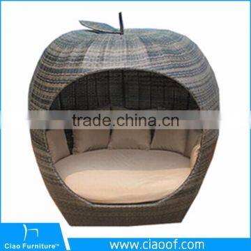 Дешевые цены завода. Витиковая ратановая спальная кровать Apple для открытого воздуха . Мебель для улицы. photo-4