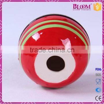 Handmade Ceramic Red Round Christmas Candle Holder photo-5
