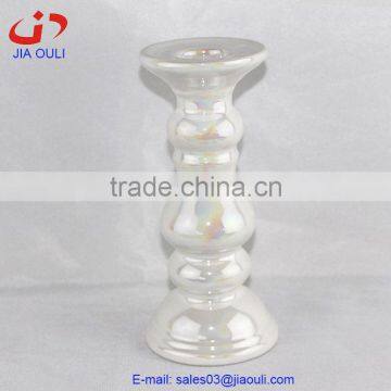 white ceramic tall candle holder for home decor