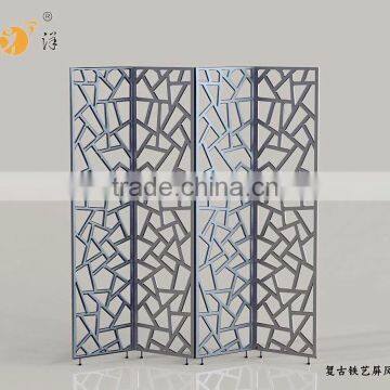 Chinese style hotel indoor decorative cheap metal folding screen room divider