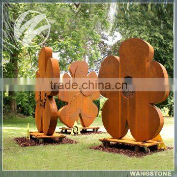 Corten Steel Petal Sculpture For Public Decoration