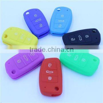 for Audi Fold 3 Buttons Keys Silicone Remtoe Key Holder, Silicone Car Key Case photo-2