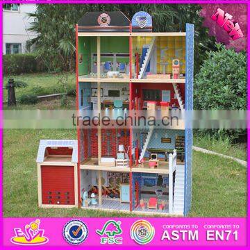 2016 New Design Children Big Wooden Toy Fire Station for Sale W06A138 photo-2