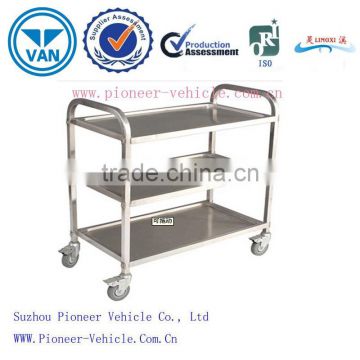 2015 Most Popular 2 or 3-tier Stainless steel kitchen trolley(ISO Approved)