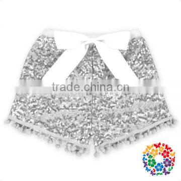 Plain Silvery Shorts Cotton & Sequin Shiny Shorts With Balls Lovely Shorts Wholesale Girls