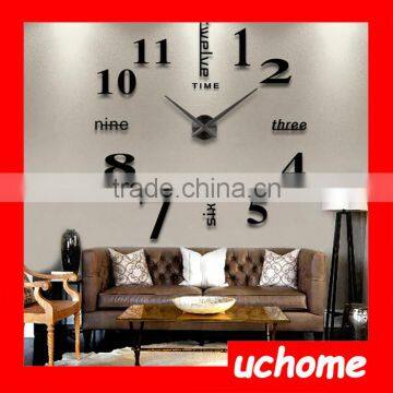 UCHOME Modern Large Wall Clock 3D Mirror Surface Sticker Home Office Decor DIY Wall Roman Number Clock photo-2