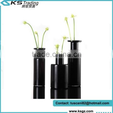 Wholesale European Black and White Flower Glass Vase