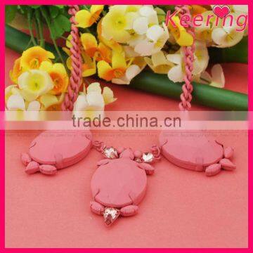 Wholesale Pink color elegant fashion crystal necklaces WNK-220