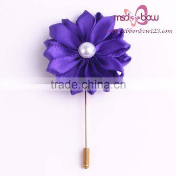 Eye-catching Artificial Flower Satin Brooch for Garment Decoration photo-5
