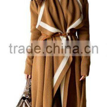 Latest fashion design long winter cashmere sweater cardigan