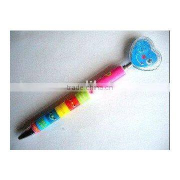 heart pusher ball pen/customised ballpen/promotional plastic pen