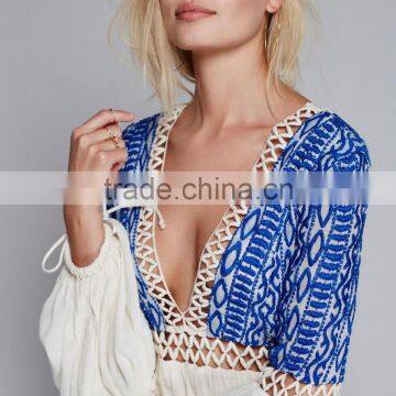 Sexy Boho Machine Embroidery Deep V-neckline Long Sleeve Rayon Mini Dress Designs Names Of Ladies Dresses 2016 HSD5779 photo-5