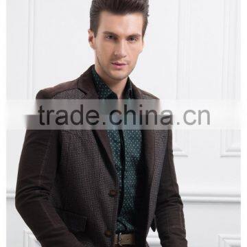 2016 New Design Slim Fit Blazer for Man Grid Business Suit 100% Wool Spring / Autumn Clothes photo-3