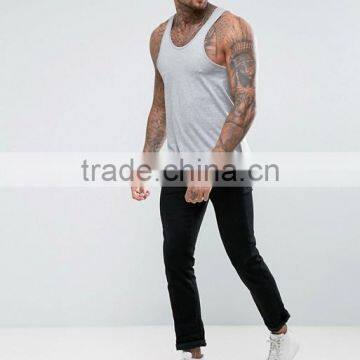 Cheapest New Design Custom Manufacture Grey Color Gym Wear Comfortable 100% Cotton Fashion Running Men's Tank Tops photo-4