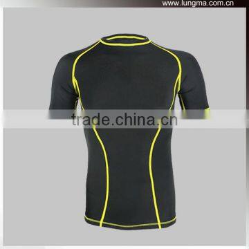 Slim Fit Sexy 85%polyester 15% Spandex Compression Short Shirts and Shorts,Custom O-Neck / V-Neck MMA Rash Guard