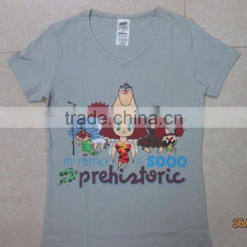 Cheap Price Ladies Fashionable Silk Printed T-shirt Short Sleep photo-3