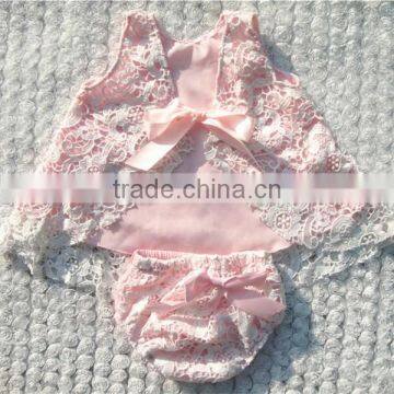 High Quality Baby Girl 2pcs Set,100%cotton 2pcs Lace Set for Infant Girls photo-6