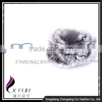 CX-A-54D Flower Design Fashion Hangings Real Rabbit Fur Keychain