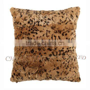 CX-D-100B Leopard Print Home Decoration Fashion Rabbit Fur Pillow Case