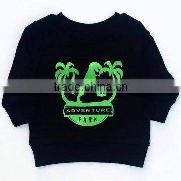 2017 Latest Design OEM Children Custom Kids Printing Children's Boutique Black Printed Short Sleeve Cotton Cheap Child T-shirt photo-3