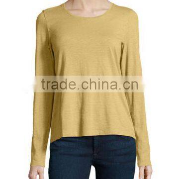Jersey Fabric Pullover Style t Shirt/long-sleeve Organic Cotton Tee With Straight Hem photo-5