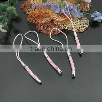 pink woven cord mobile phone chain cell phone straps