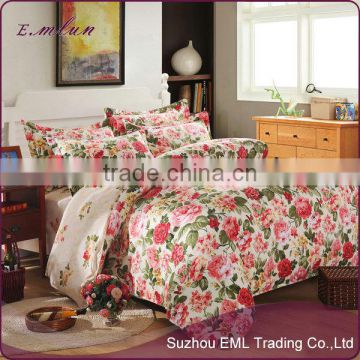 New design pretty oem beautiful bedclothes and washing cotton bed linen freshness bedding set EML-12-W1001