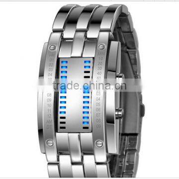 HOT Tungsten Steel Watches Men Binary LED Watch Sport Clock Outdoor Fashion Watch Calendar Luxury Digital Lovers Watch Pair photo-2