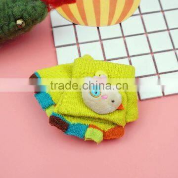 TC13018 New Design Cute Animal Knitting Pattern Kids Gloves With Half Fingers photo-2