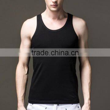 Mens Black Plain Custom Gym Stringer Vest