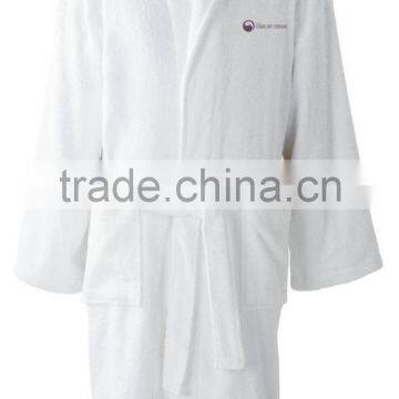 Custom Soft White Unisex Cotton Terry Bathrobe photo-2