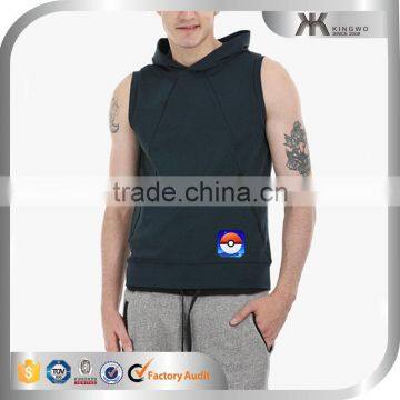 Men Latest Pokemon Go Sleeveless OEM Custom Wholesale Hoodies Pullover Hoody Men's Clothing