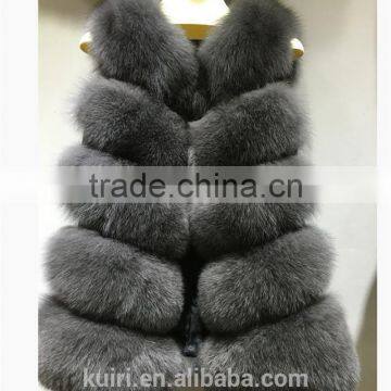 2016 Real Fox Fur Vest Women's Fox Fur Waistcoat Fur Outwear Short Slim Design photo-2