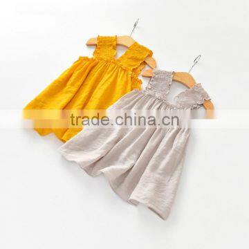 S33547W Fashion Girl Clothes Ruffles Baby Dress Cotton Sleeveless Children Dress photo-2