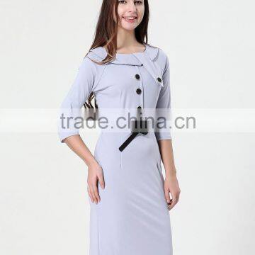 Yihao Trade Assurance New Women Casual Dress Elegant Party Vintage Polka Solid Work Clothing Ladies Office Wear Dresses Dress photo-2