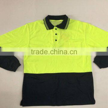 Hot Sale Poly/cotton Two-tone Long Sleeve Australia Safety Day Use Only Reflective Polo Shirt photo-5