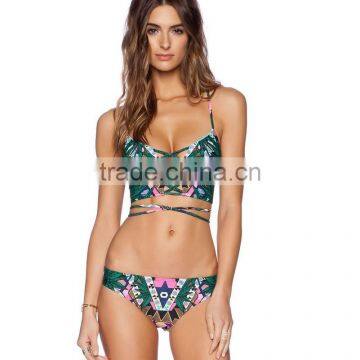 2016 Fashion Sexy Push up Straps Women Bikini Swimwear Bathing Suit Bikini With Decorated Bra photo-3