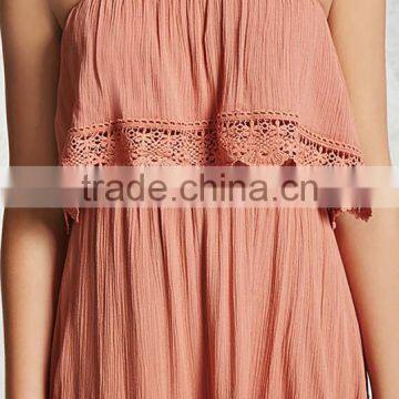 New Style Custom Hollow Summer Lace Tube Casual Sexy One Shoulder Long Women Clothing Dress photo-3