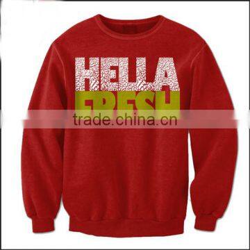 100%Cotton Red Sweatshirts Wholesale Mens Crewneck Sweatshirt