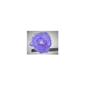 Purple Silk Flower Headpieces For Garden Decoration , Wedding Hair Accessories